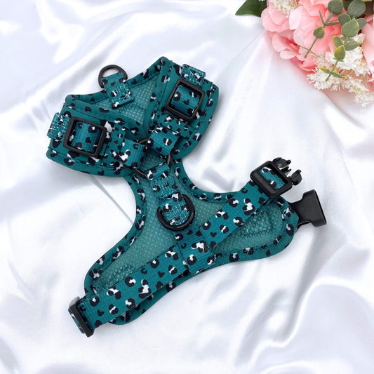 Green Leopard Dog Harness