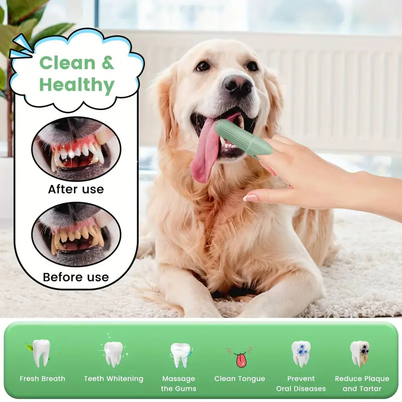 Dog Toothbrush - Finger Cleaner - Dental Care - Pet Wipes & Poo Bags