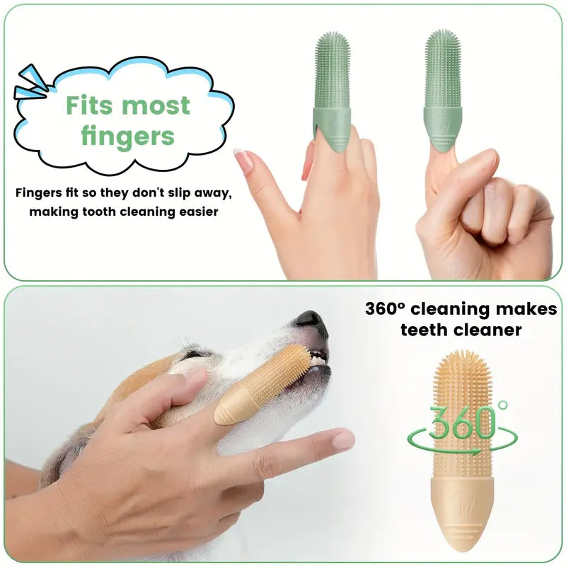 Dog Toothbrush - Finger Cleaner - Dental Care - Pet Wipes & Poo Bags