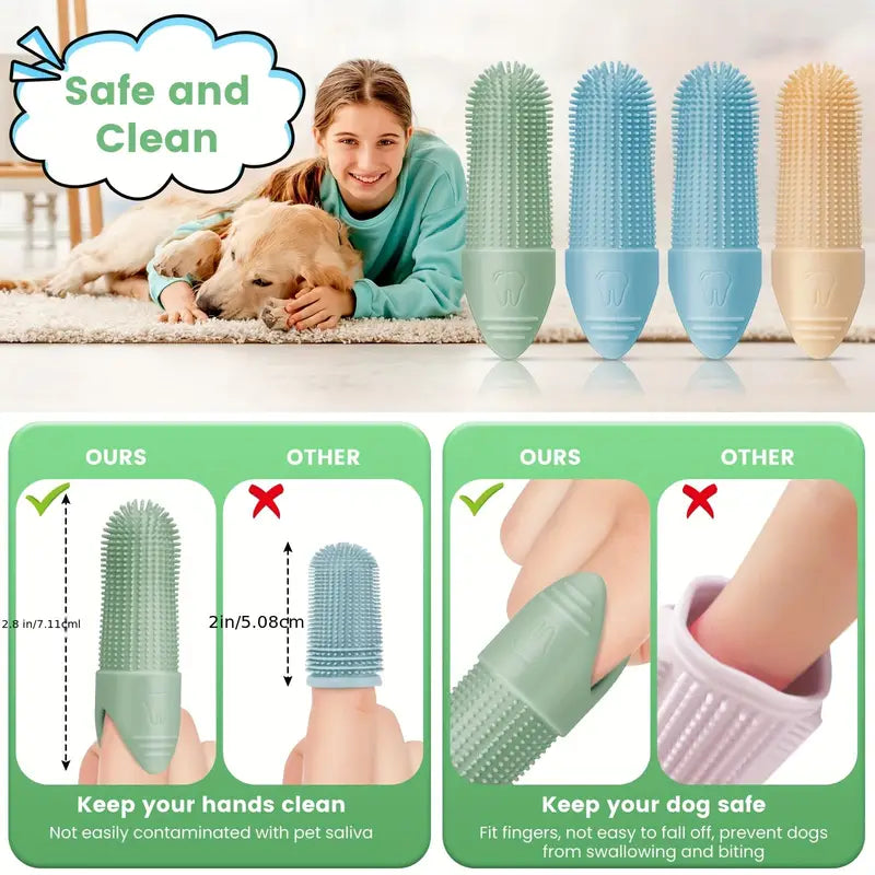 Dog Toothbrush - Finger Cleaner - Dental Care - Pet Wipes & Poo Bags