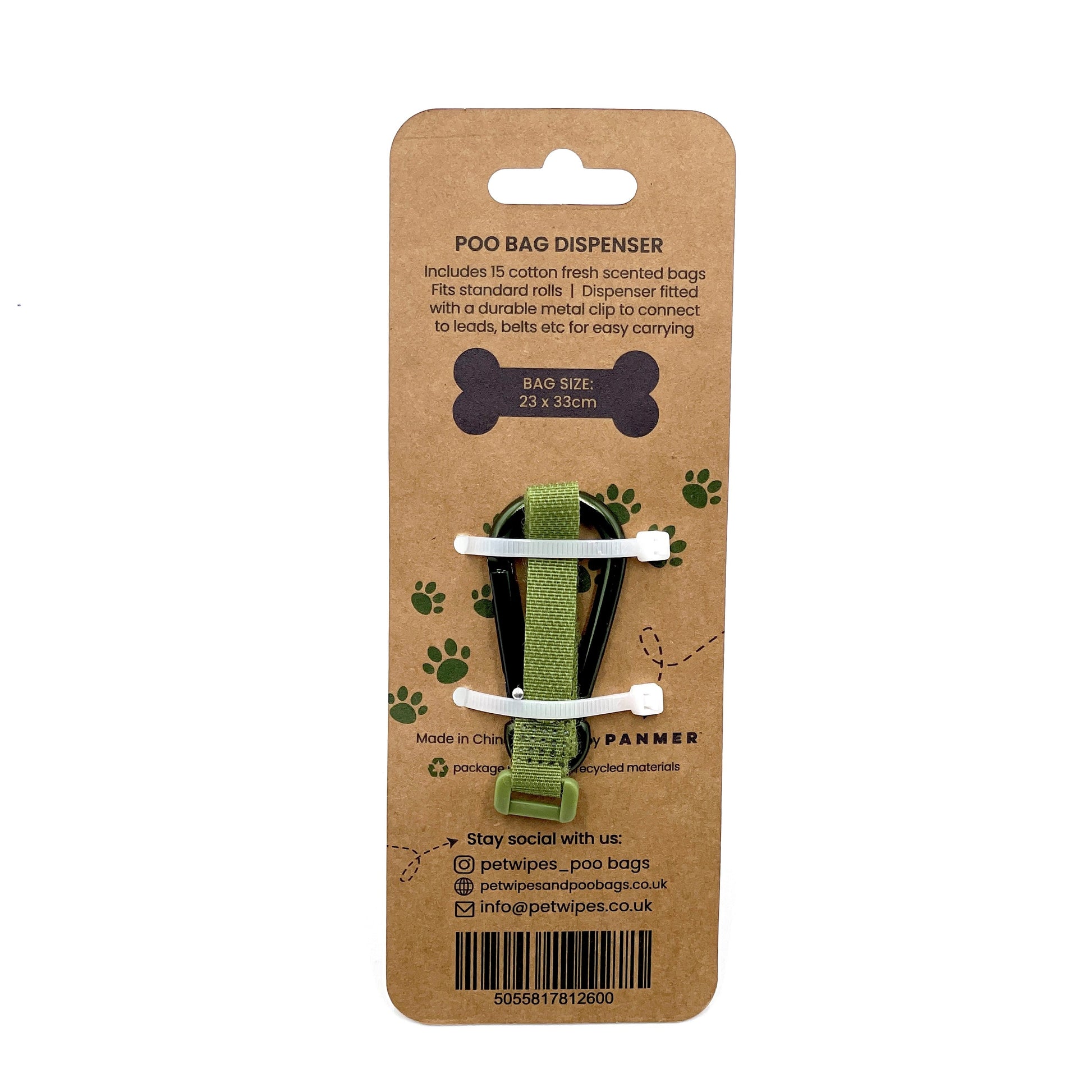 Poo Bag Dispenser + FREE ROLL - Pet Wipes & Poo Bags