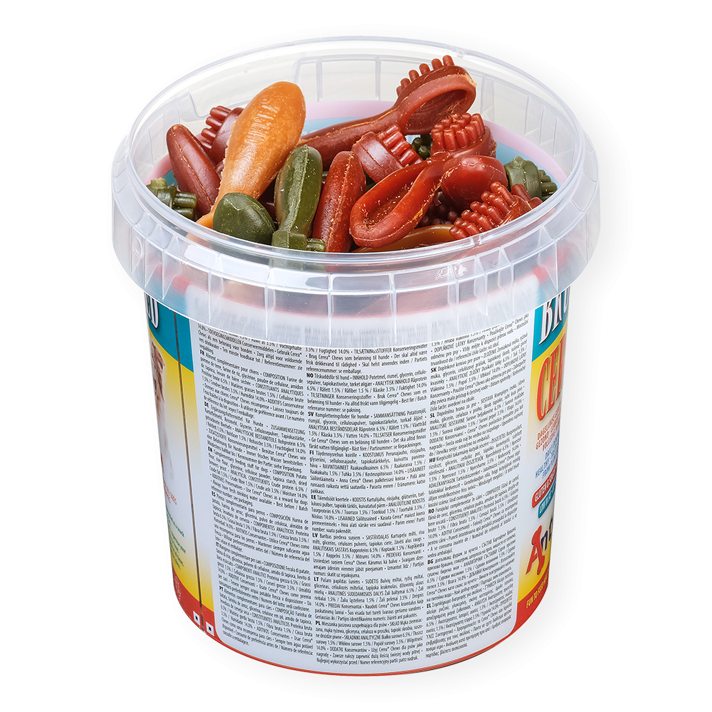 Antos Dog Chew - Vegetarian - Brush - Mixed Tub – 50 pieces (7cm) - Pet Wipes & Poo Bags