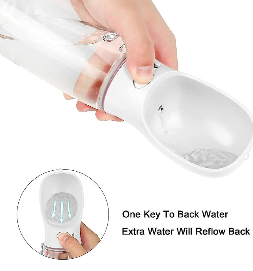 Dog Water Bottle - Portable - Pet Wipes & Poo Bags