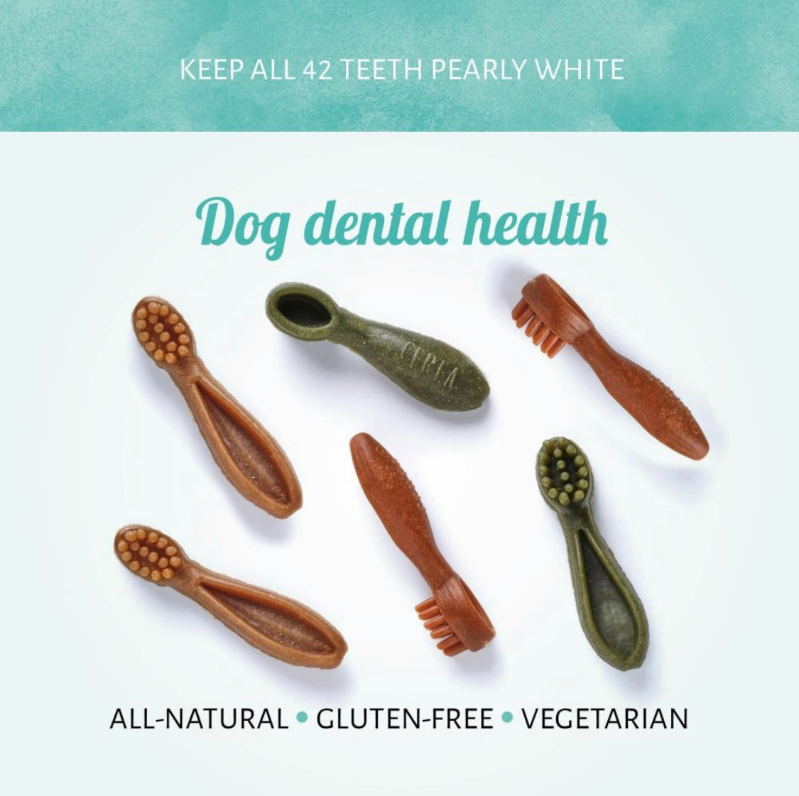 Antos - Cerea Brush Chews - Vegetarian - Assorted - Pet Wipes & Poo Bags