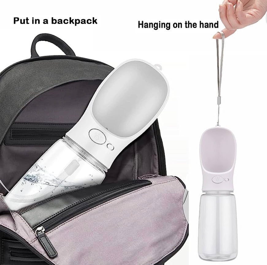 Dog Water Bottle - Portable - Pet Wipes & Poo Bags
