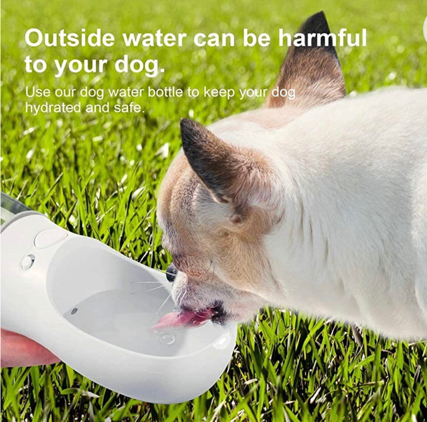 Dog Water Bottle - Portable - Pet Wipes & Poo Bags