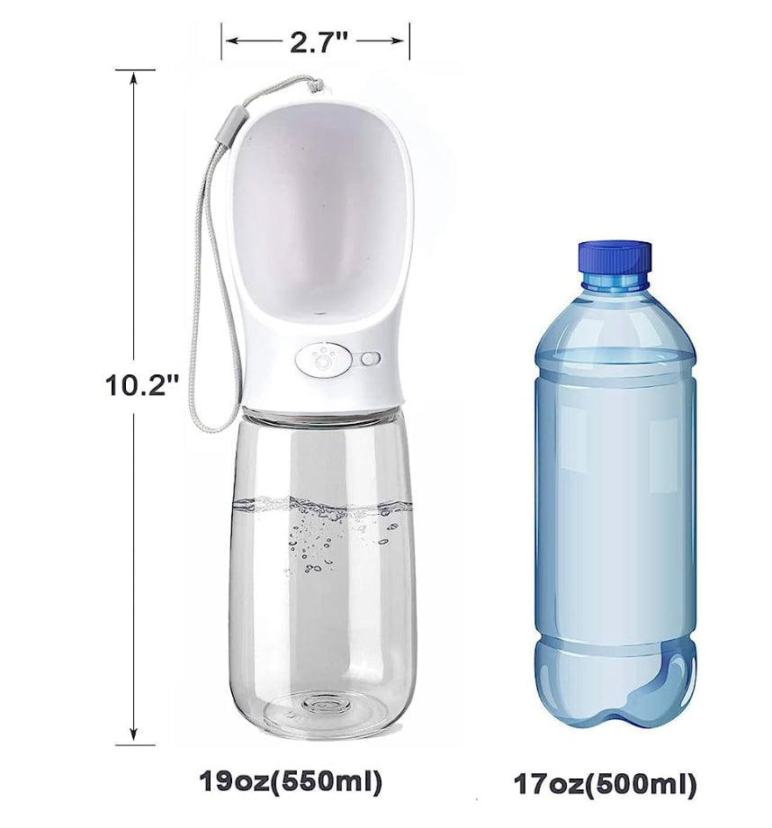Dog Water Bottle - Portable - Pet Wipes & Poo Bags