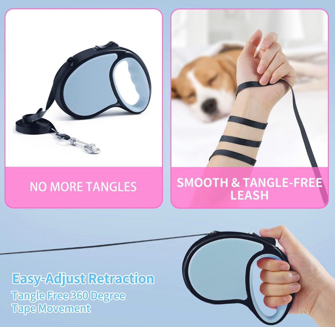 Dog Lead - Retractable - Pet Wipes & Poo Bags