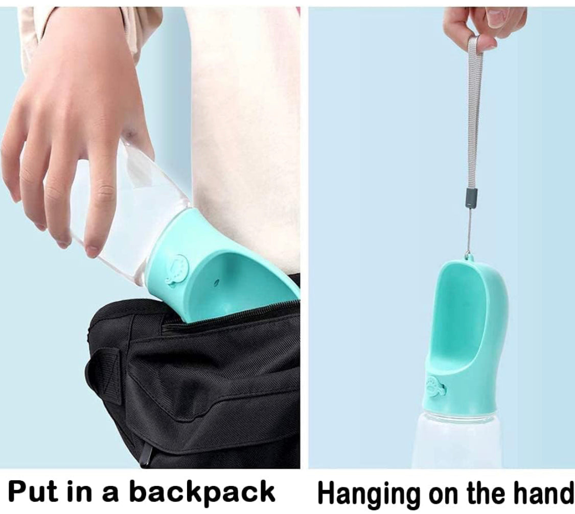 Dog Water Bottle - Portable - Pet Wipes & Poo Bags