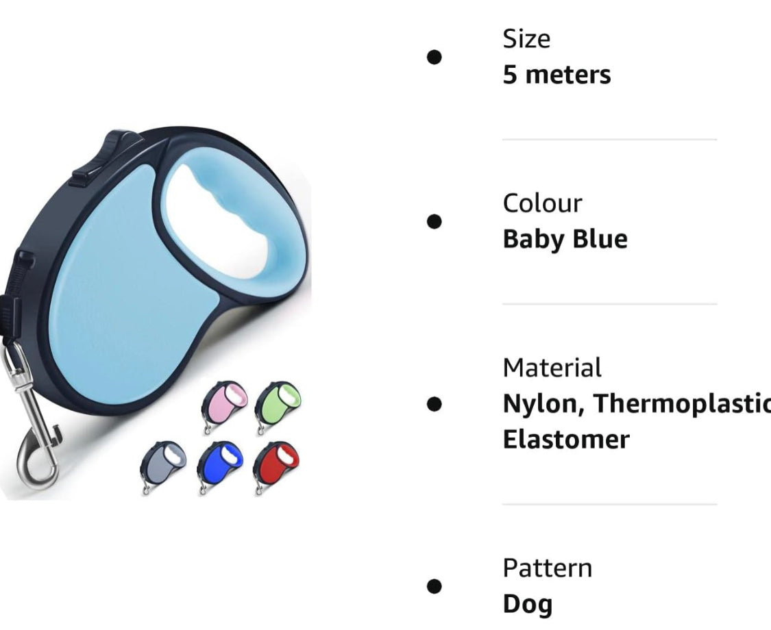 Dog Lead - Retractable - Pet Wipes & Poo Bags