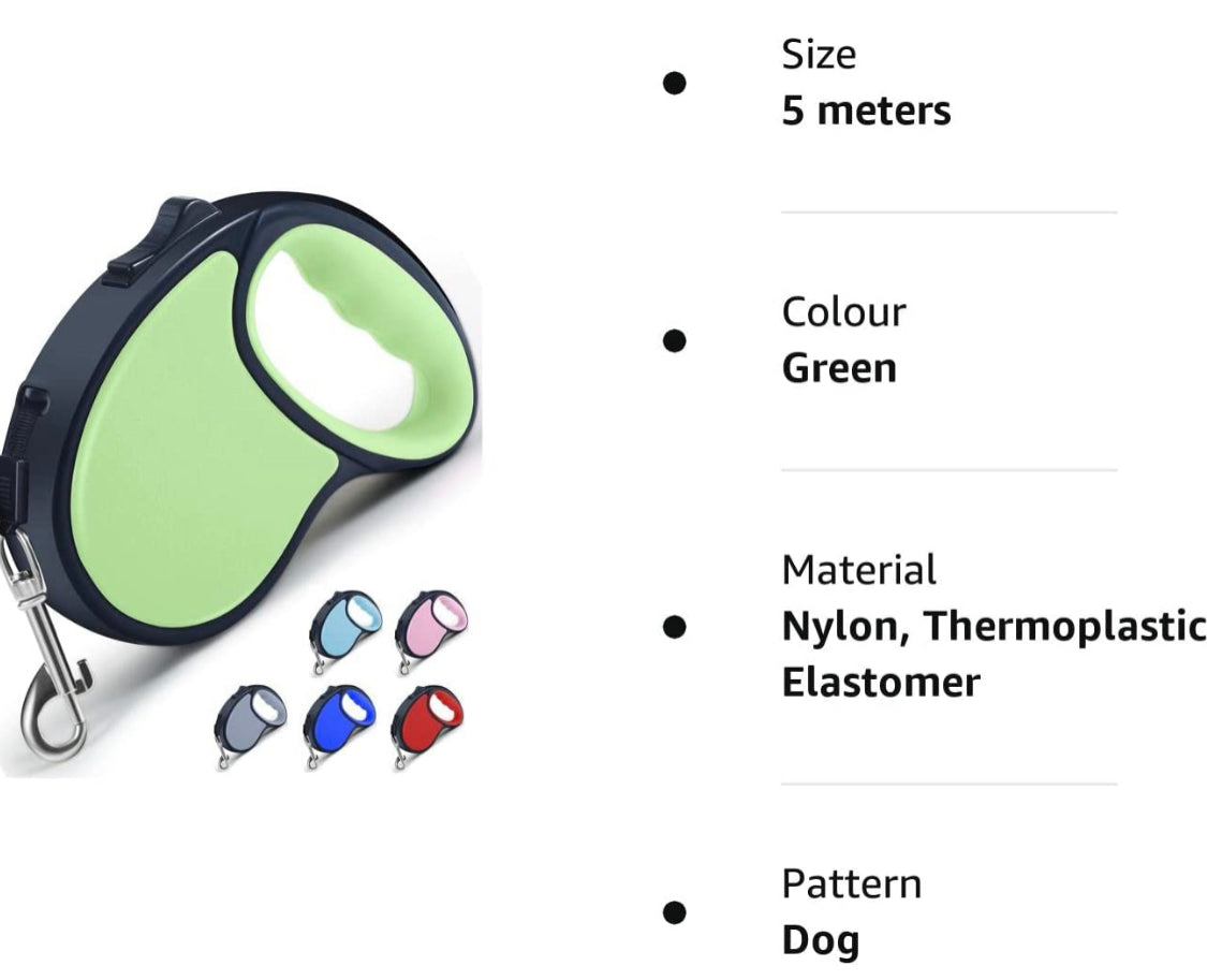 Dog Lead - Retractable - Pet Wipes & Poo Bags