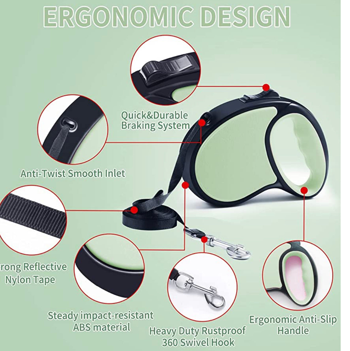 Dog Lead - Retractable - Pet Wipes & Poo Bags