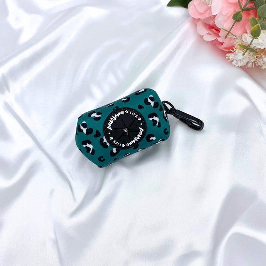 Green Leopard Poop Bag Holder