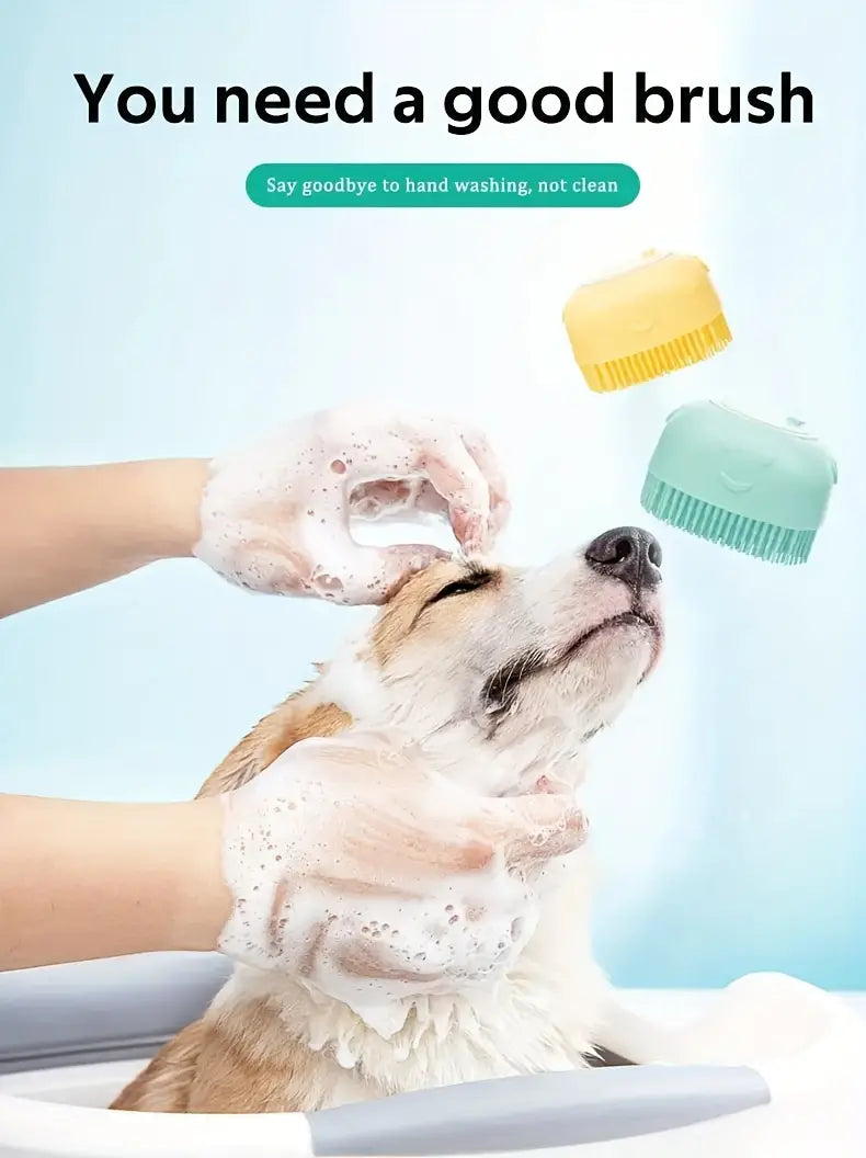 Pet Shampoo Brush - Silicone - Pet Wipes & Poo Bags