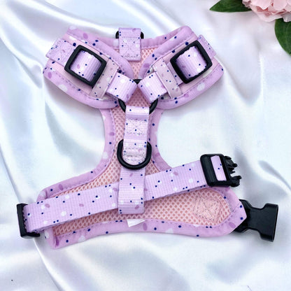 Lilac Love Adjustable Dog Harness - Pet Wipes & Poo Bags