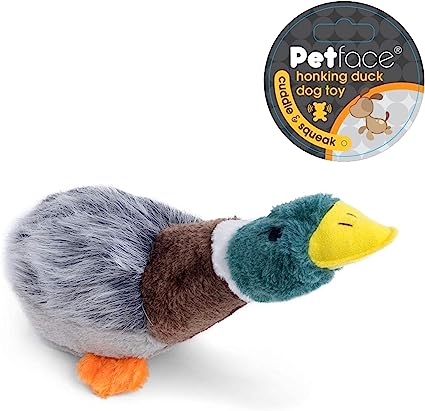 Petface Honking and Squeaky Duck Plush Dog Toy - Pet Wipes & Poo Bags