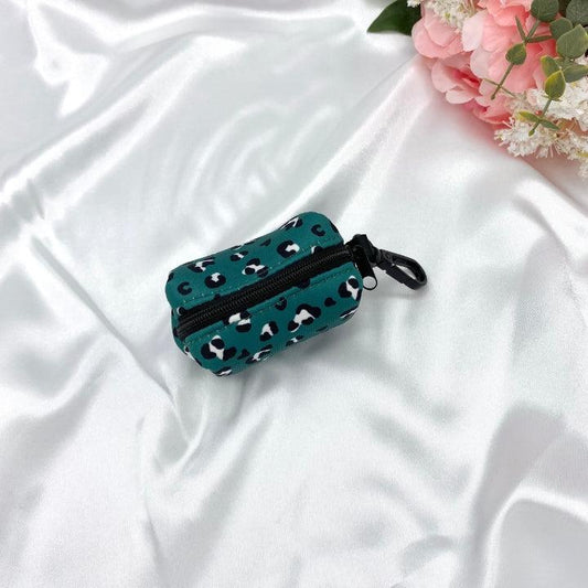 Green Leopard Poop Bag Holder