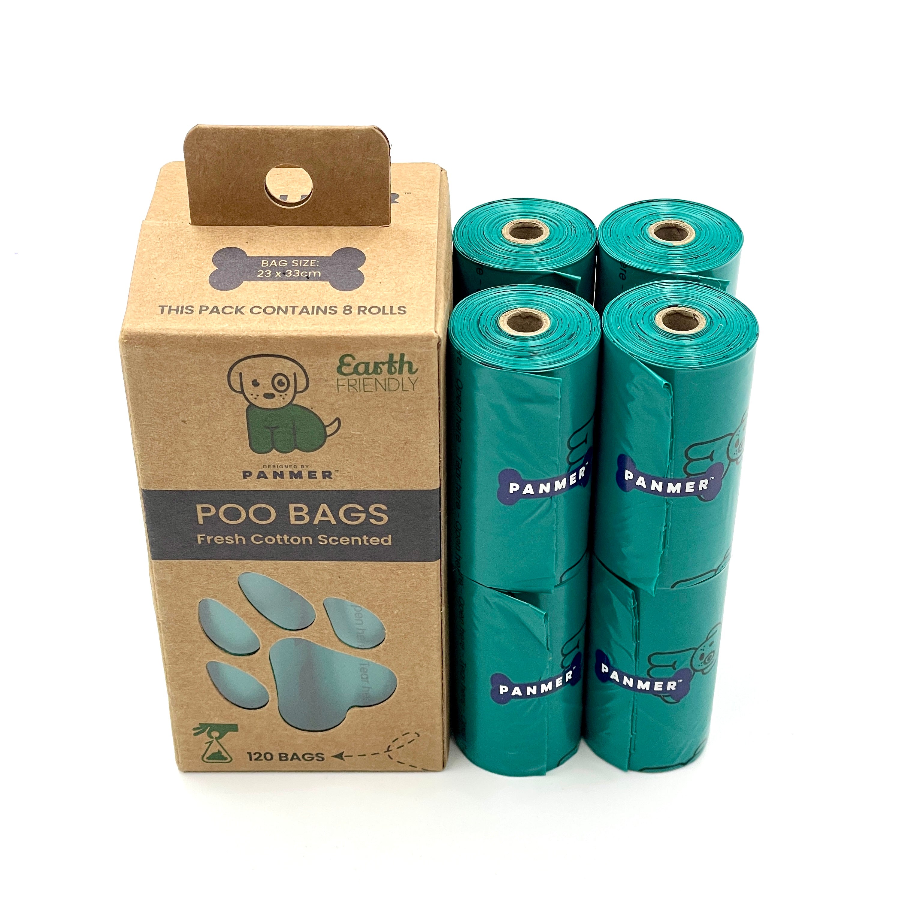 Dog Poo Bags Super Strong Leak Proof Fresh Cotton Scented Rolls 120 Bags