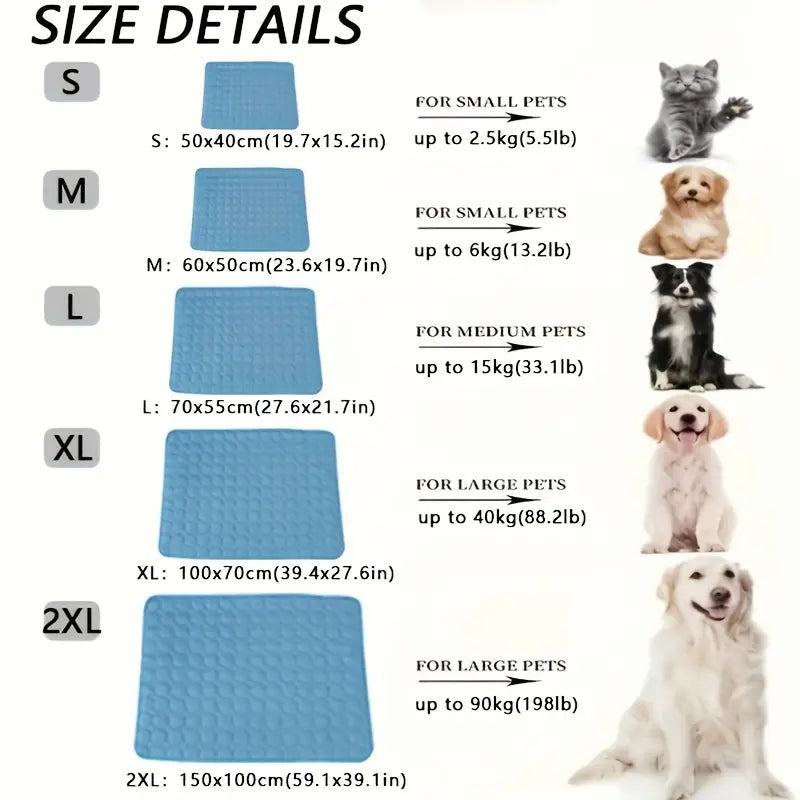 Pet Cooling Mat - Durable - Washable - Cool - Pet Wipes & Poo Bags