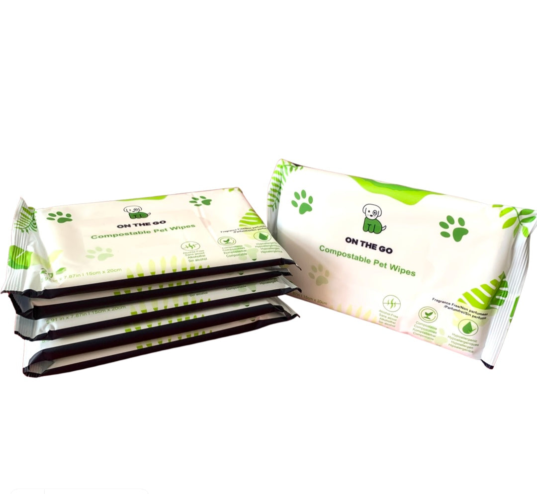 COMPOSTABLE Pet Wipes - Travel Pack - Pet Wipes & Poo Bags